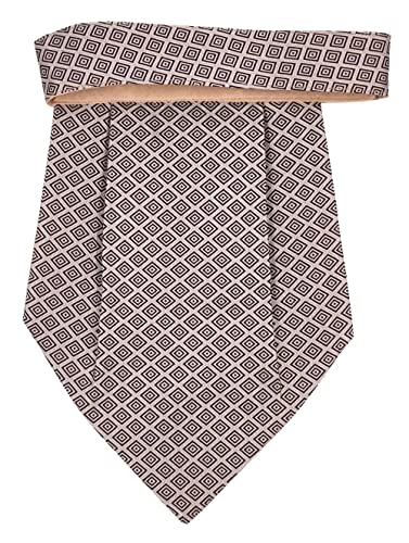 Image of formal cravat set for men with pocket square Men's Cravat Necktie, Self Design Microfiber Dark Multi color Free Size