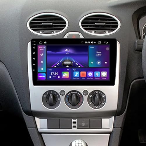 ACAVICA Autoradio pour Ford Fiesta MK5 Focus MK2 Transit Kuga C-Max S-Max Galaxy, 2+64 Go stéréo, Carplay sans Fil Android Auto, Bluetooth, navigateur GPS,...