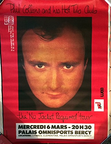 Poster Phil Collins No Jacket Required Tour 100x150 cm grand format vintage rock