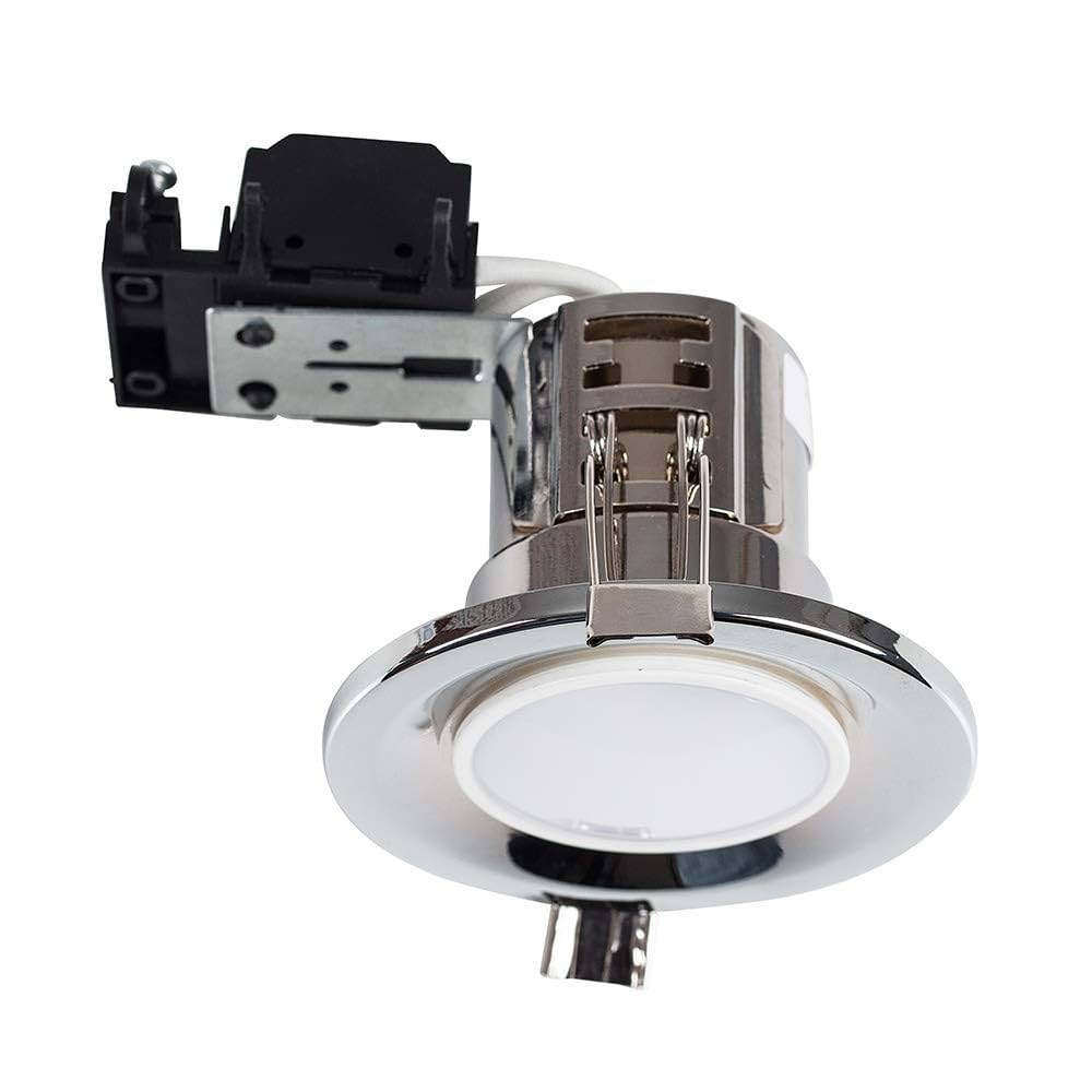 Minisun Fire Rated Polished Chrome Domed Ceiling Downlights Bath