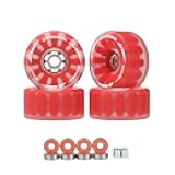 maxfind Cloud Wheel 105mm Discovery Electric Skateboard Wheels Patented Damping Foam Core All Terrain Off Road 78A Translucent Urethane Longboard Wheels (Not Applicable to Hub Motor) (Red)