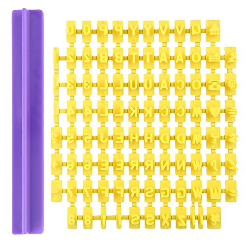SMARTrich molde de plástico para tartas de bricolaje, alfabeto, número de letra, molde para hacer tartas, sello de prensa, galletas y cortadores de galletas, herramienta de decoración