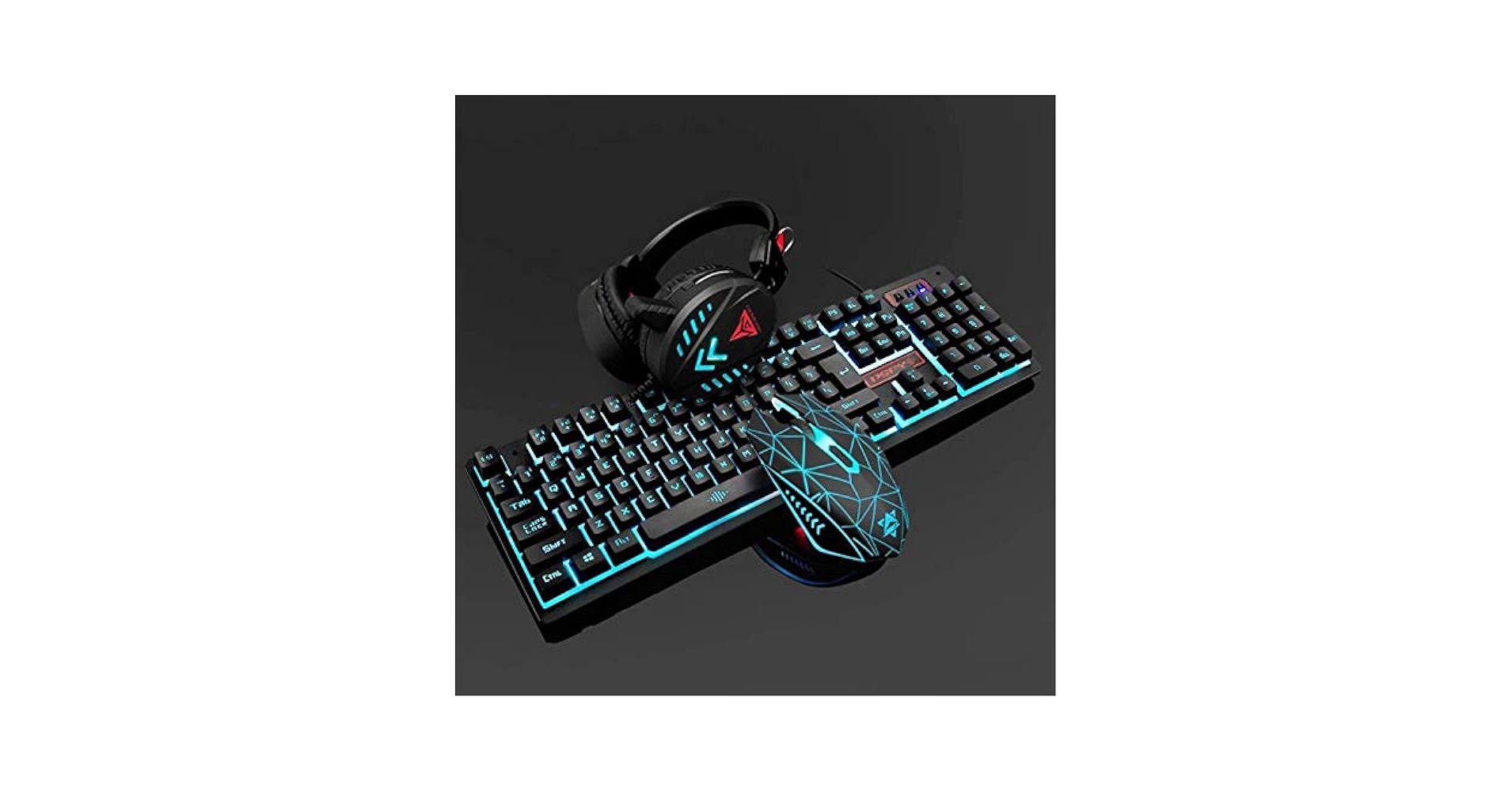 Zxcv Game Keyboard Mouse Headset Three-piece Set Usb Desktop
