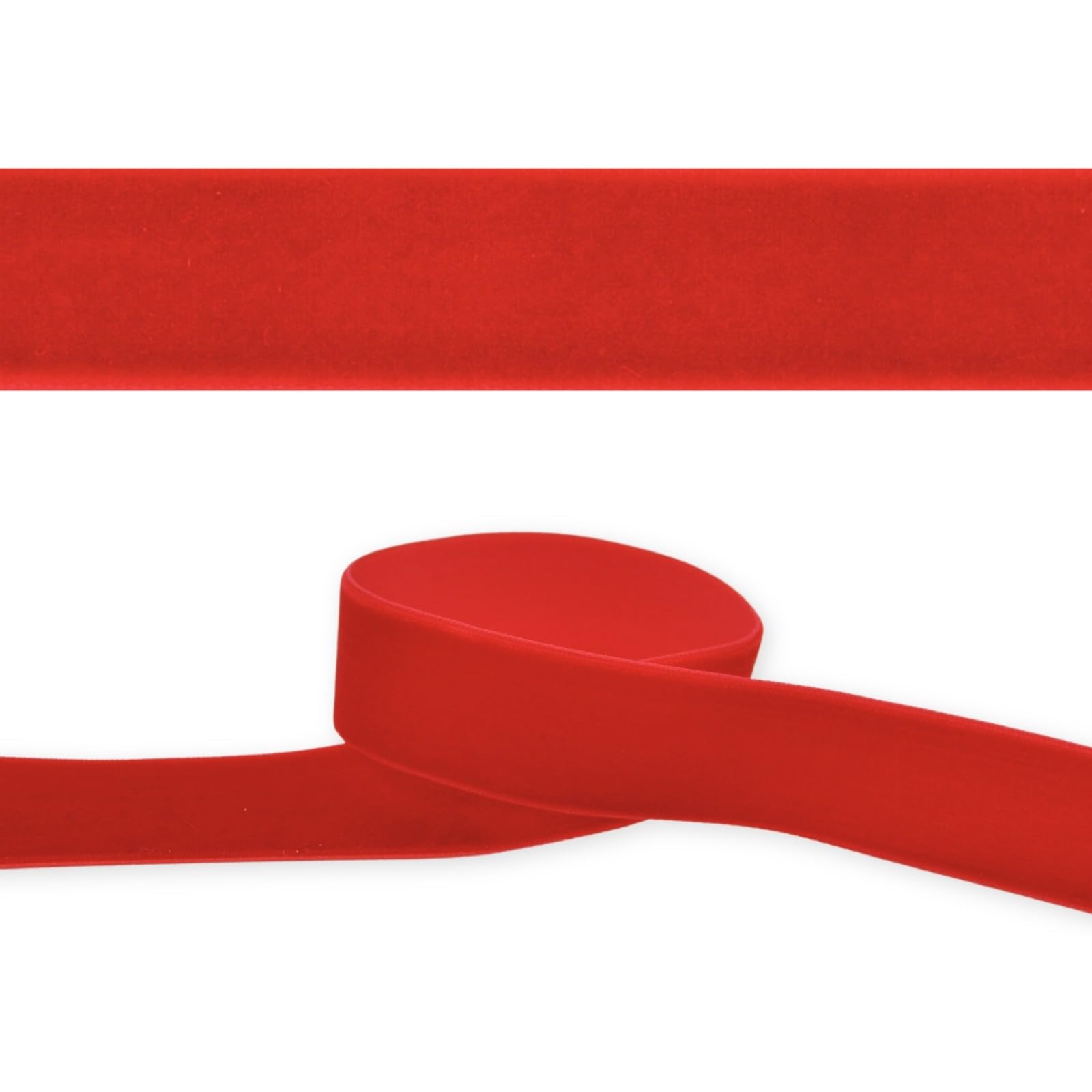 celloexpress 16mm Red 045 Velvet Ribbon - High Density Single Faced Gift Wrap Bow Making (4m) — image 1