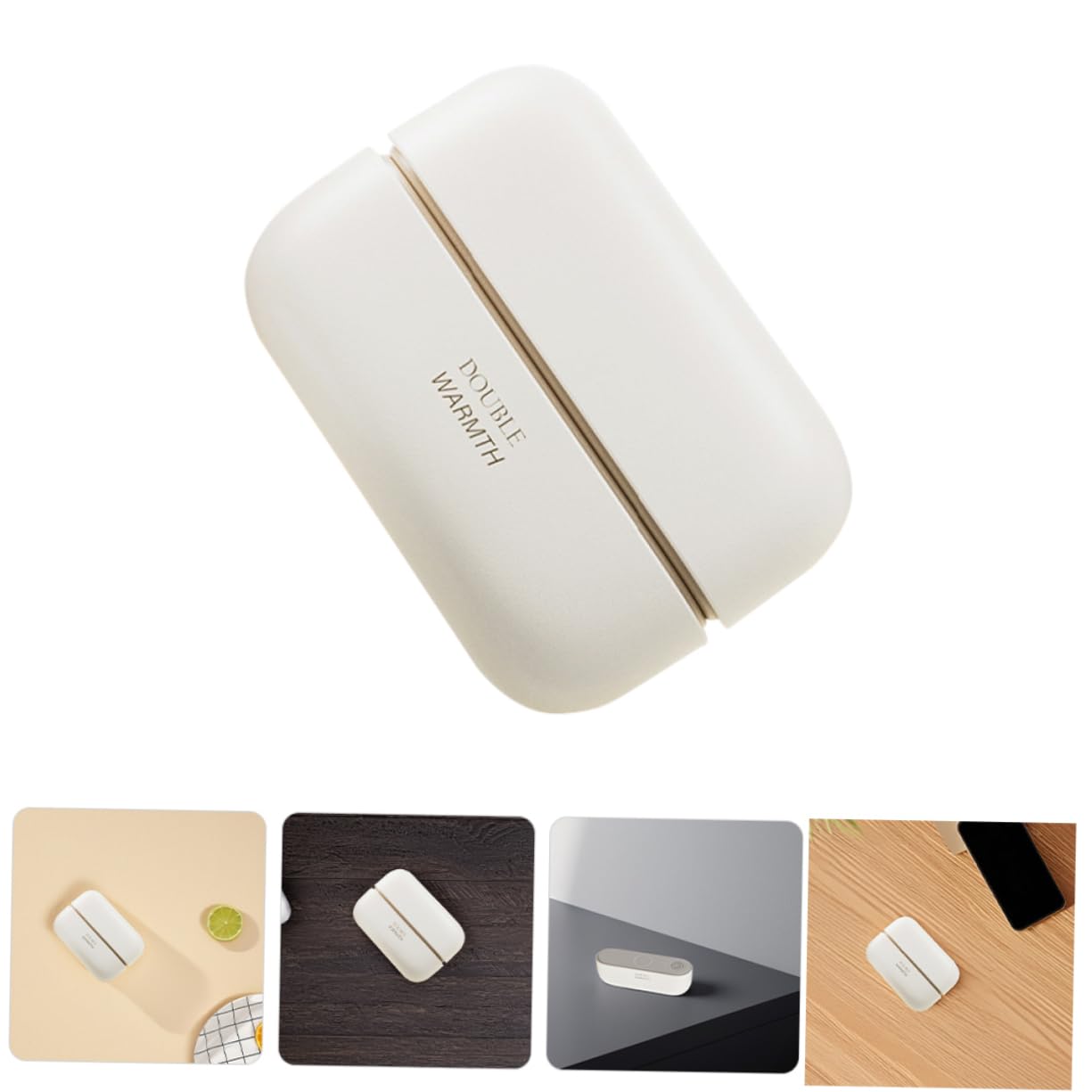 WOONEKY Calentador de Manos USB Recargable Portátil para Viajes al Aire para Caza Invierno Cálido y Rápido Color Marfil