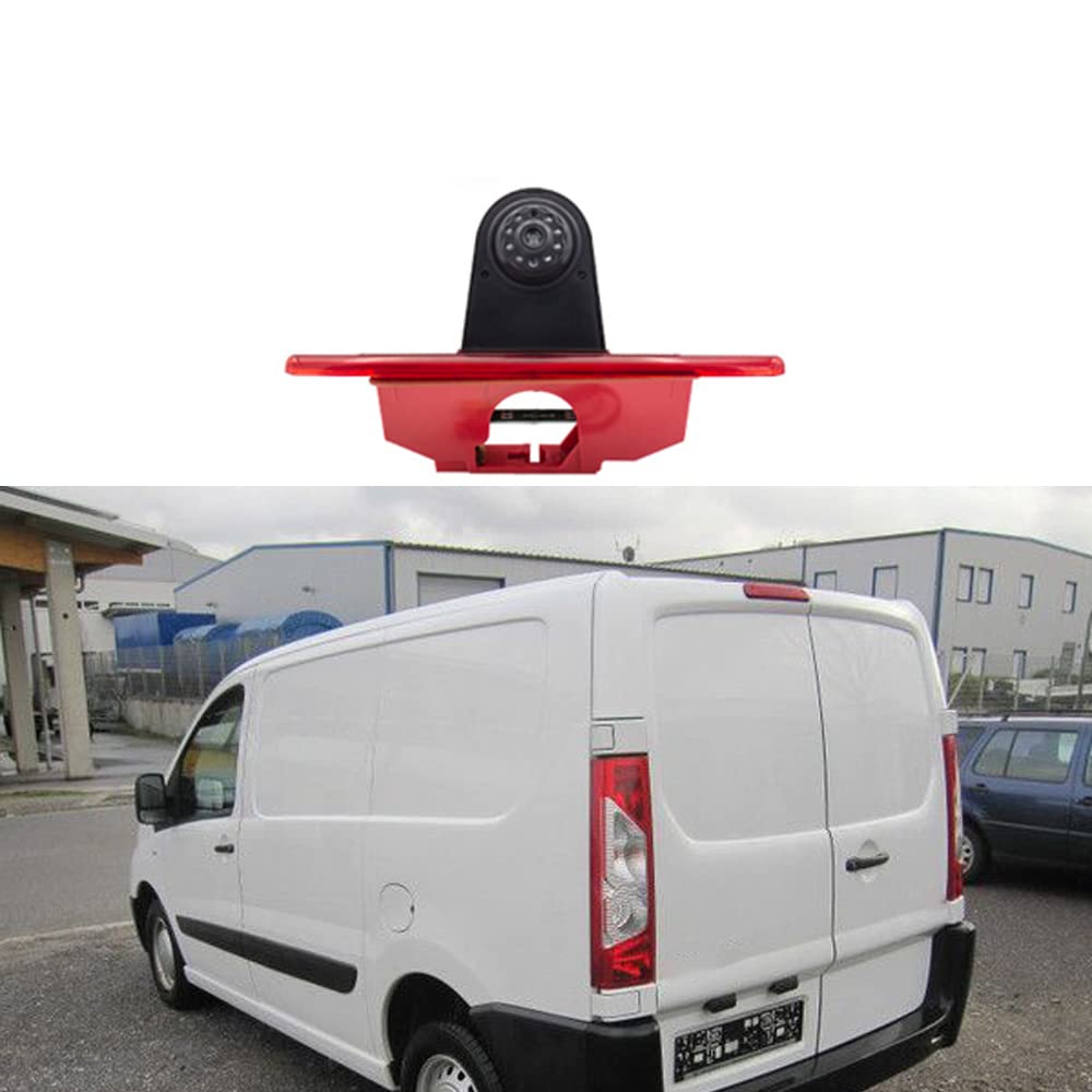 Auto Terza Tetto Top Mount Luce Freno Fotocamera Parcheggio Telecamera Retromarcia per Citroen Jumpy Peugeot Expert Fiat Scudo Proace 2007-2016 +4.3 Color Digital LCD specchio retromarcia