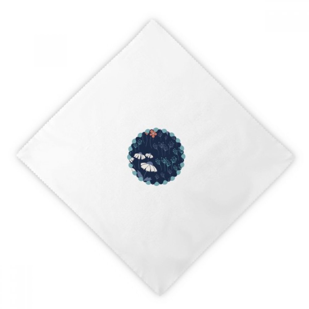 Serviettes de Table Fleur Bleu Poudre Tissu Premium Réutilisable 2Pcs