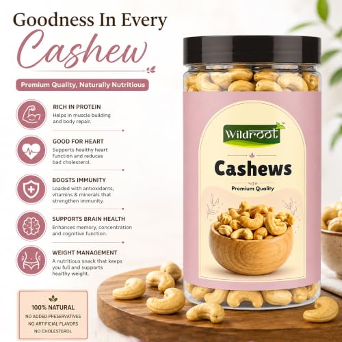 Image of Wildroot Cashew 500gm | Whole Kaju | Natural Crunchy & Creamy Cashew Nuts