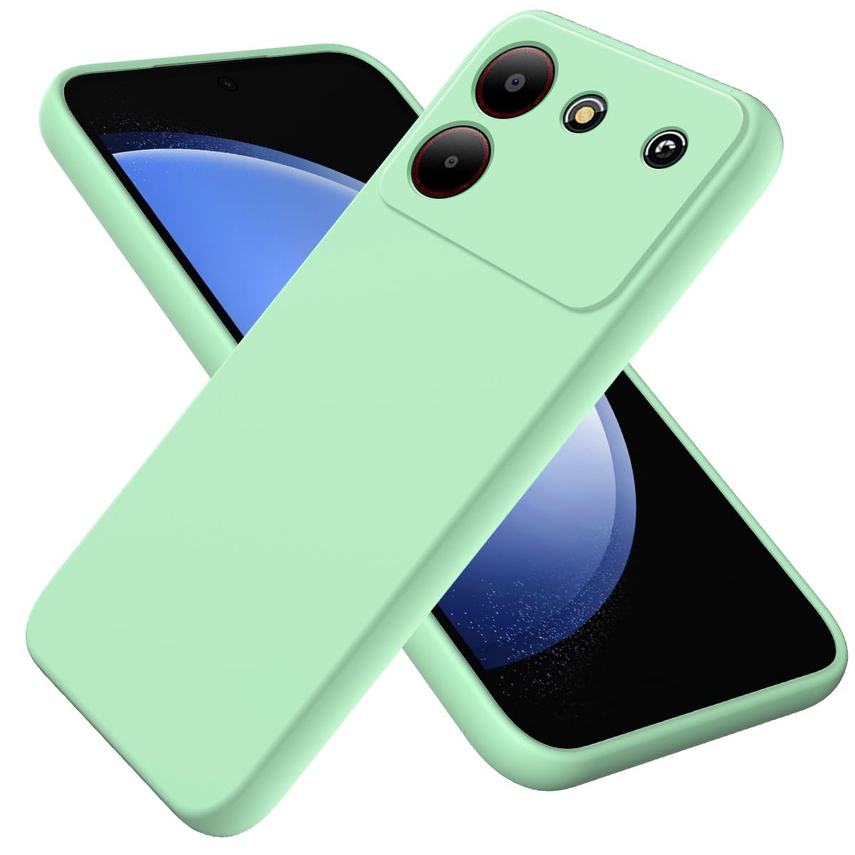 SEAHAI Cover Per ZTE Blade A52 Con Anello Supporto 360° - Army Green Traslucida Antiurto