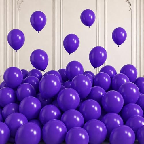 Image of Togvu Purple Balloons, 50Pack 5 Inch Small Mini Matte Dark Purple Latex Party Balloons for Birthday Graduation Halloween Butterfly Bachelorette Party Decorations Supplies