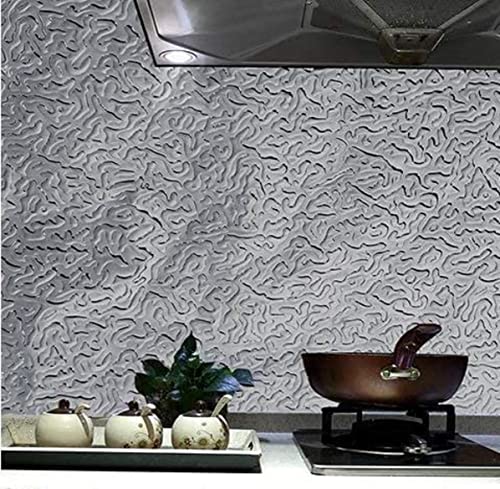 Image of NAREVAL Self-Adhesive Wallpaper, Wall Sticker - Kitchen Backsplash Oil & Waterproof, Glossy, Peel & Stick Wallpaper (Silver Moon 60 * 200 Cm) (Pack of 4)