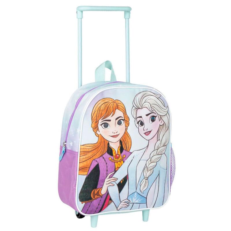 CERDÁ LIFE'S LITTLE MOMENTS Mochila Infantil Trolley Escolar de Frozen - Color Azul - 25x10x29 cm - Fabricada en Poliéster - Con Cierre de Cremallera - Estampado de Elsa y Anna - Producto Original Diseñado en España