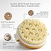Large Dry Brushing Body Brush - Natural Boar Bristle Brush for Lymphatic Drainage, Cellulite, Blood Circulation - Skin Massage Nodes for Detox, Flawless Skin, Exfoliating Body Scrubber