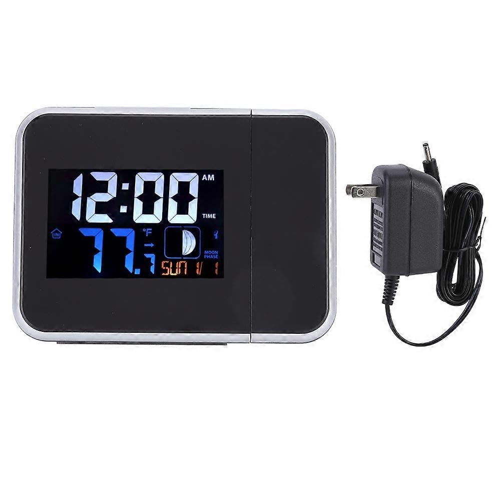 JOYHAPPST Multifunctional Radio Wave Electronic Alarm Clock Digital Projection Clock for Home Office UseUS Plug 120V