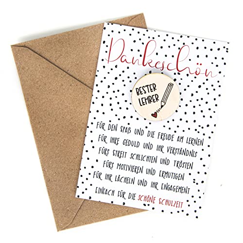 Dankeskarte Für Lehrer 'Thank You For Bee-ing My Teacher' – Mit Rotem Umschlag, 10,2x15,2 Cm