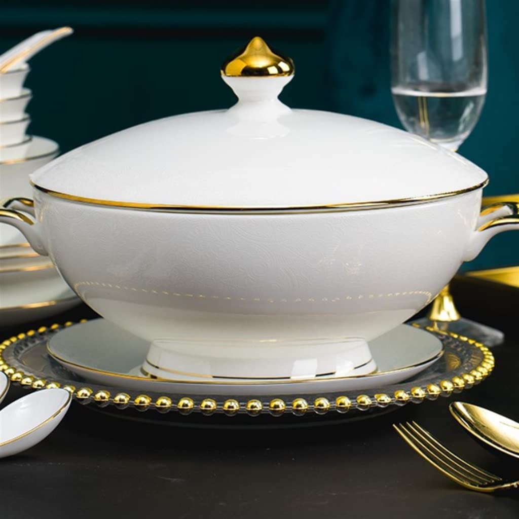 Zestaw naczyń europejskich, porcelana kostna, komplet naczyń kuchennych