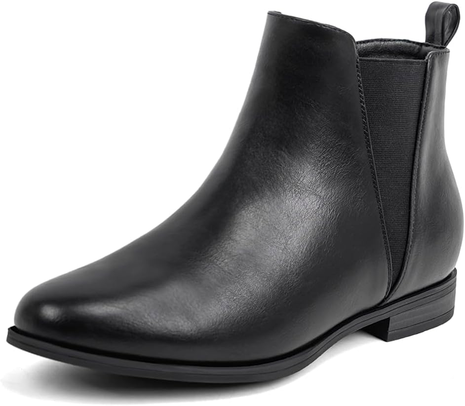 VJH confort Women's Chelsea Ankle Boots Low Heel Fashion Almond Toe Dress Booties with Side Zipper