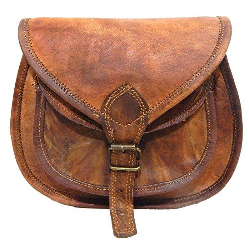 DC Elements, Selle d'épaule pour femme sac à main Vintage sac à bandoulière sacoche en cuir véritable marron filles petite fronde Cover
