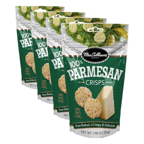 Mrs. Cubbison's Cheese Crisps - 100% Real Cheese, Keto Friendly, Great for Snacking and Salad Topper - Parmesan Flavor, 1.98 Ounce (Pack of 4)