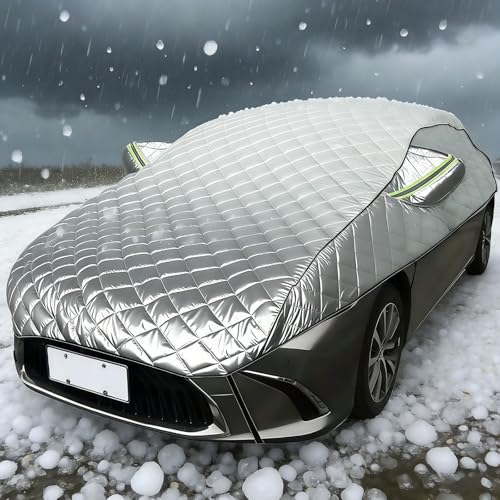 Funda Coche Antigranizo para For -d Capri MK (1978-1986) Accesorios Auto,5 Capas Extra,Cubierta Exterior Transpirable Impermeable Anti-UV a Prueba Polvo y Nieve(4.9 * 2.5 M,Plata)