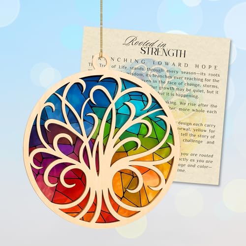 Ornaments Tree of Life Suncatcher Design Gifts for Women, Christmas Ornaments Decor, Christmas Decoration, Gift Idea, Bauble Present, Gift Exchange Decor