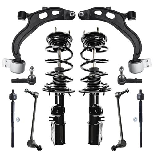 Image of Detroit Axle - Front Suspension Kit for 2013-2015 Ford Flex, 2013-2016 Lincoln MKT, Struts w /Coil Springs Lower Control Arms Stabilizer Sway Bars Inner Outer Tie Rods Replacement