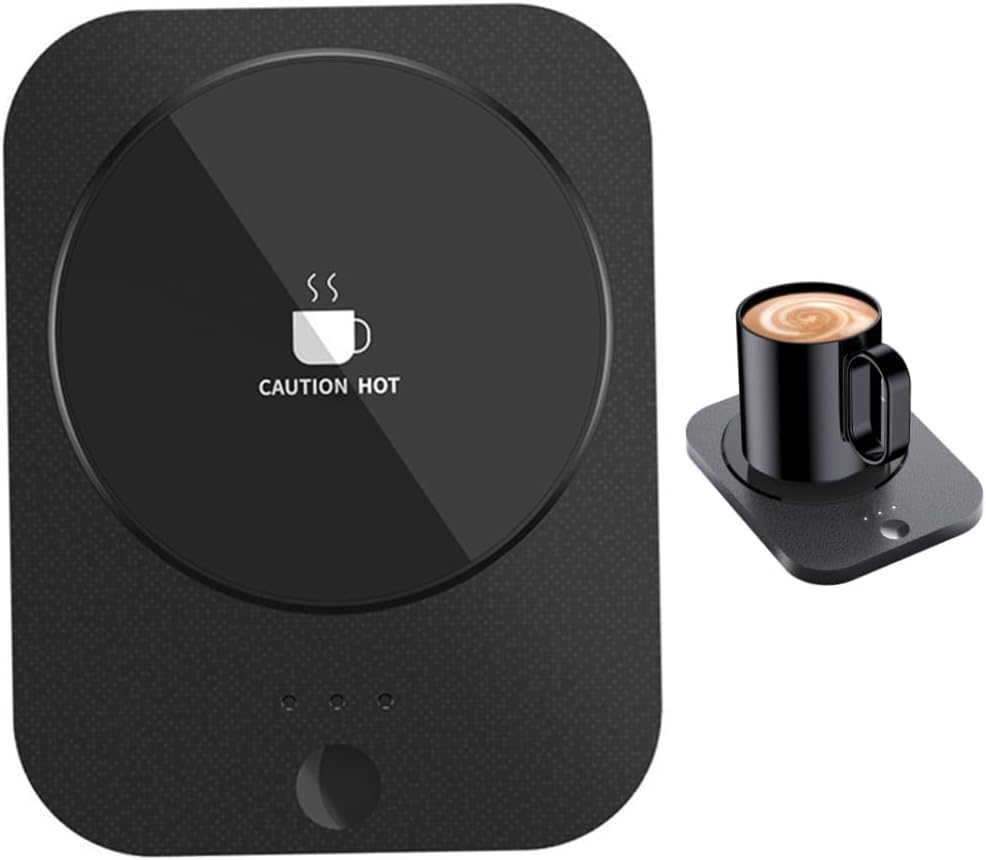 Mug Hotter, Espresso Cup Hotter for Desk, Heated Coaster for Workplace Dwelling Use Black, Decoraciones de invierno