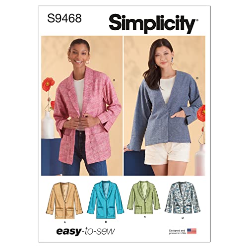 Simplicity SS9468U5 Misses Jacket/Coat U5 (16-18-20-22-24), Multicolor, Sizes 16-18-20-22-24