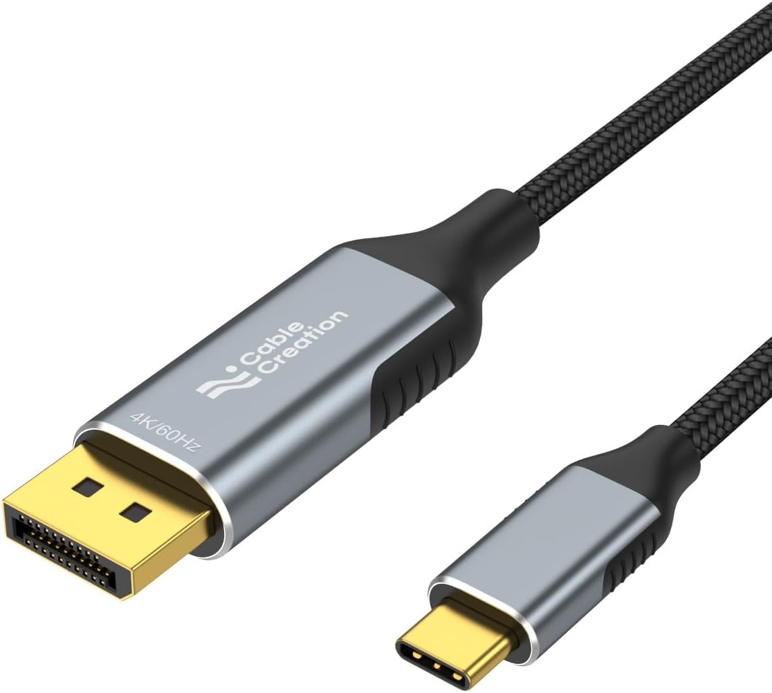 3.3Ft Usb C To Displayport Cable 4K@60Hz,2K@165Hz,2K@144Hz,Usb Type C To Dp Cable Thunderbolt 3 Compatible With Macbook Pro/Air,Imac,Ipad Pro 2020,Xps,Galaxy S22 Ultra/S20/S10,,Gray