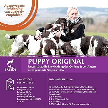 Wellness CORE 95% 6 x 400g, Huhn & Truthahn – Hundefutter Nass, stückige Pastete für Welpen, getreidefrei, natürlich, hypoallergen, proteinreich, hoher Fleischanteil