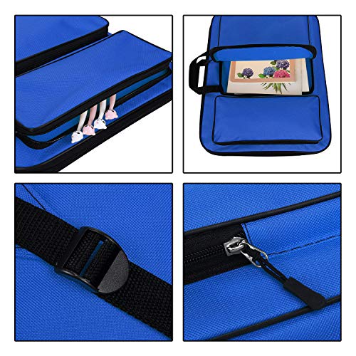 Image of ITODA A3 Art Portfolio Carry Case Bag Drawboard Tote Handheld Storage Portable Shoulder Lightweight Box for 8k Sketch Pad Artist Drawing Painting Supplies