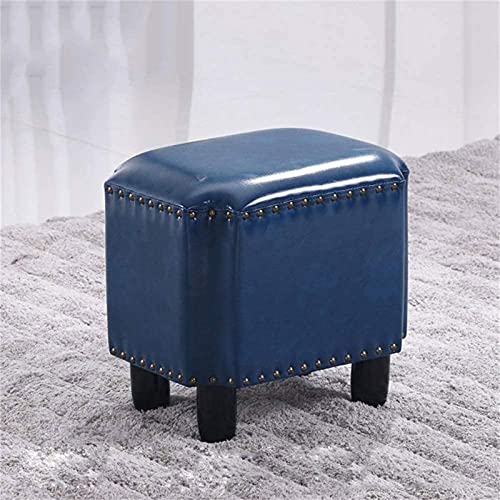 Tabouret cube en cuir ciré élégant et robuste pour coiffeuse - 2