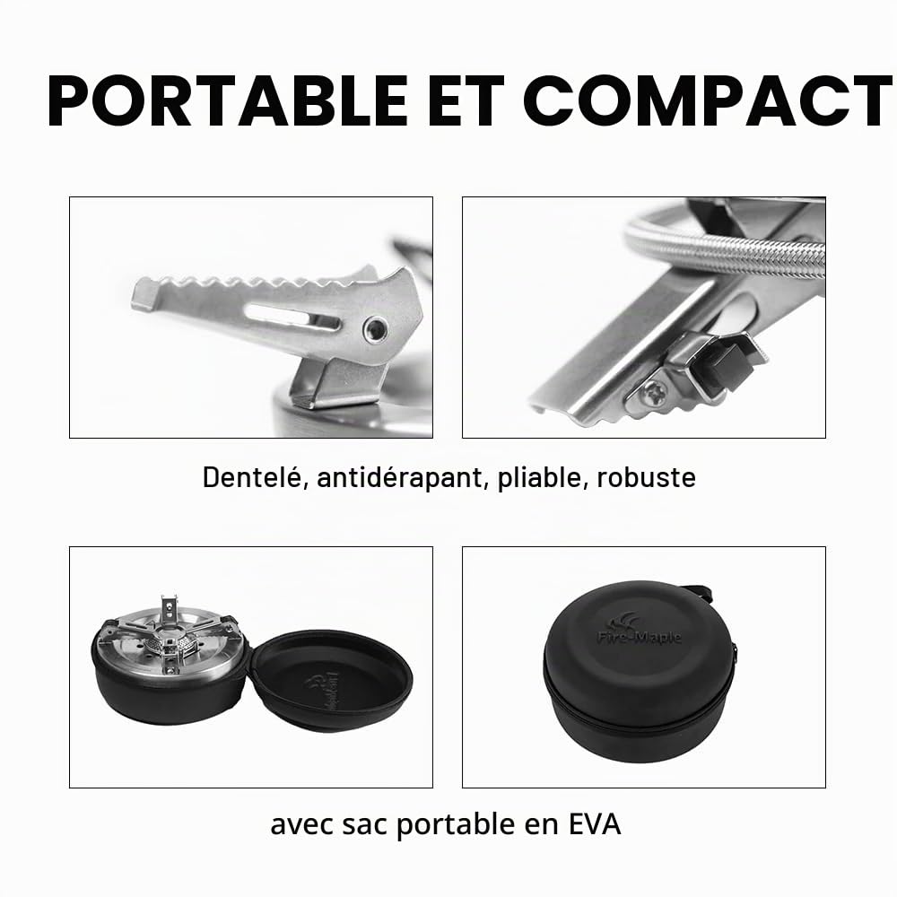 Fire-Maple Saturn Réchaud à Gaz de Camping de Haute Puissance 4400W | 11000W avec Double Préchauffeur, Brûleur à Gaz Pliable et Portable avec Étui de Transport