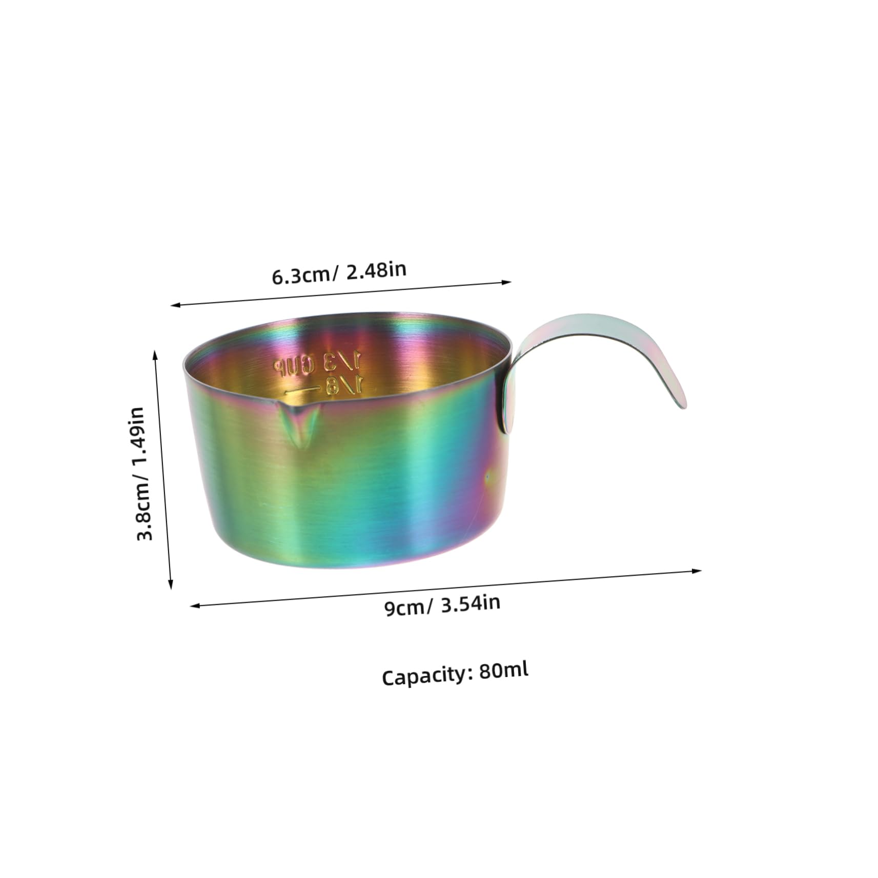 JUMPLAWN Stainless Steel Espresso Cup with Pouring Spout Serving Pitcher for Coffee and Milk for Latte and Easy to Clean