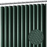 Clara Clark Hunter Green Shower Curtain - Hotel Quality Waffle Fabric Bath Curtain 72x72, Heavy Duty Waterproof Shower Curtains for Bathroom
