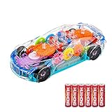 ZHFUYS Car Toy,Transparent Toy car with Music and Lights Mechanical Gear Educational Learning Toy for 3 4 5 Year Old boy(Color May Vary)