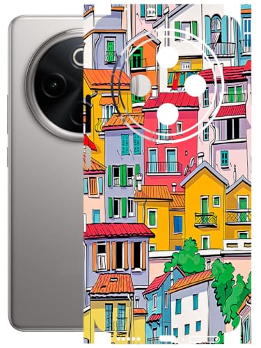 Image of AtOdds - Full Body Back Screen Guard Protector Film - Lamination Wrap Skin Sticker Compatible with VIVO T4 (5G) | Scratchproof Matte Finish (Concrete Jungle)