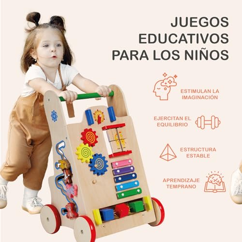 Variante de BUDDY BABY andador bebe madera Montessori con panel