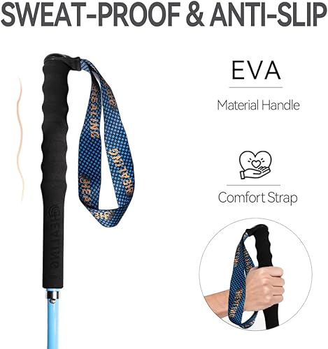 Miniatura 4 de Bastones de senderismo de fibra de carbono, paquete de 2 unidades, ultraligeros de 10 onzas, diseño plegable de 3 piezas con agarres de corcho