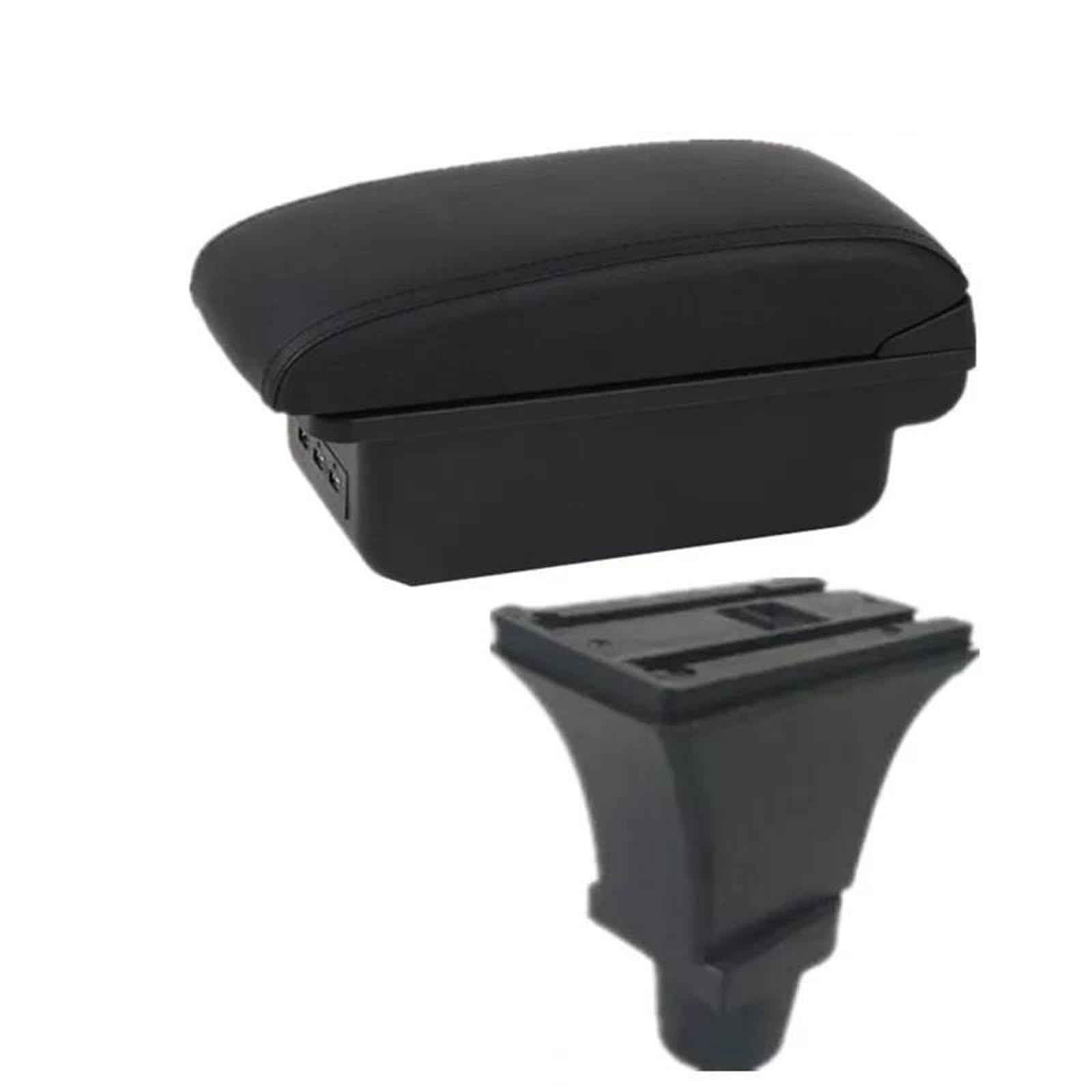 NOHEEU Car Armrest Box Accessories Dedicated Interior Retrofit Center Storage For Fiat 500 For CRONOS(B1 black line 3USB)