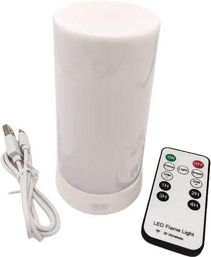 Miniatura 5 de Linterna LED con efecto de llama, recargable por USB, sin llama, 4 modos, con efecto de llama, sin llama, para Holdiday, Halloween, Navidad, fiesta,