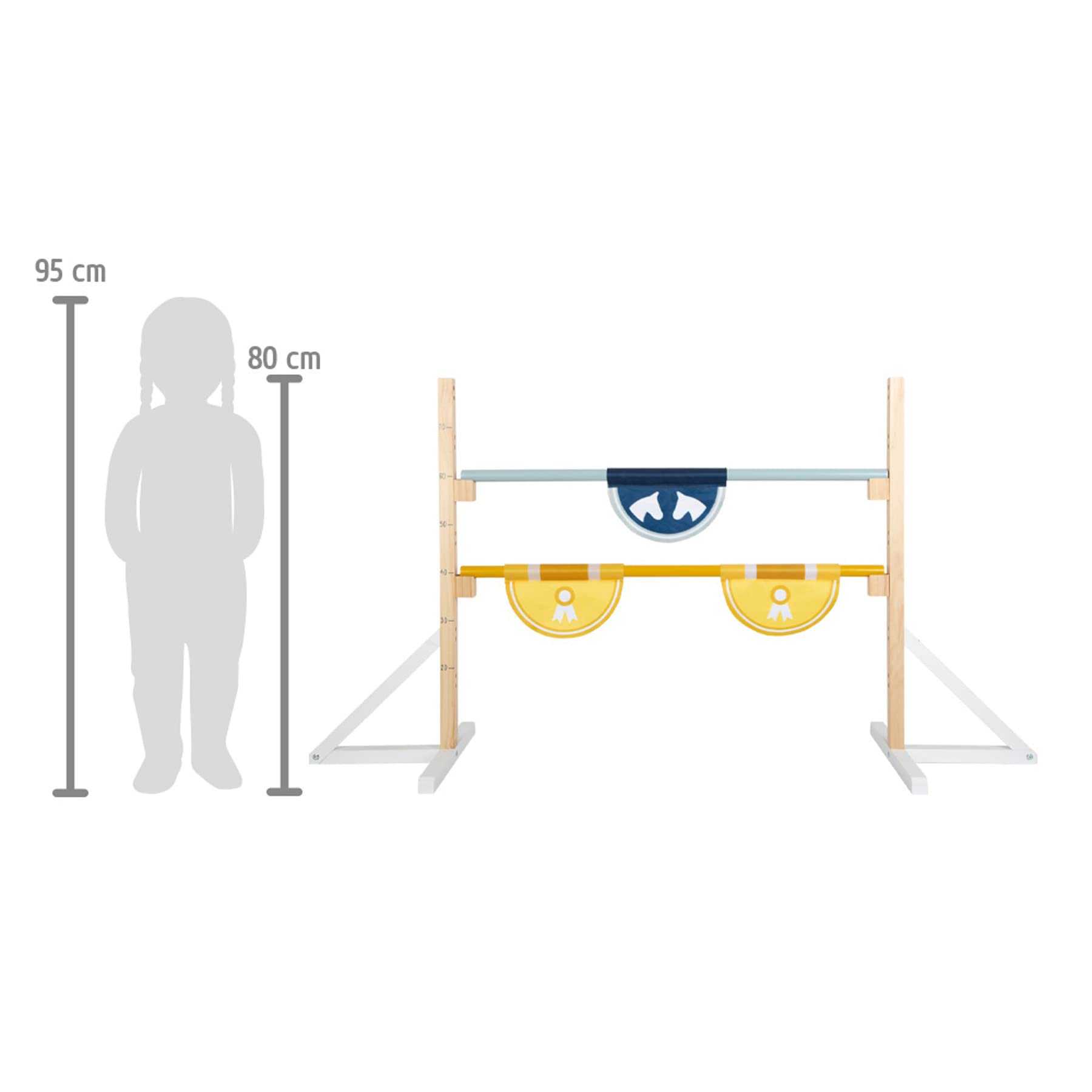Small Foot Obstáculos para niños, Juguete de Movimiento al Aire Libre para Jugar al Caballito 12398