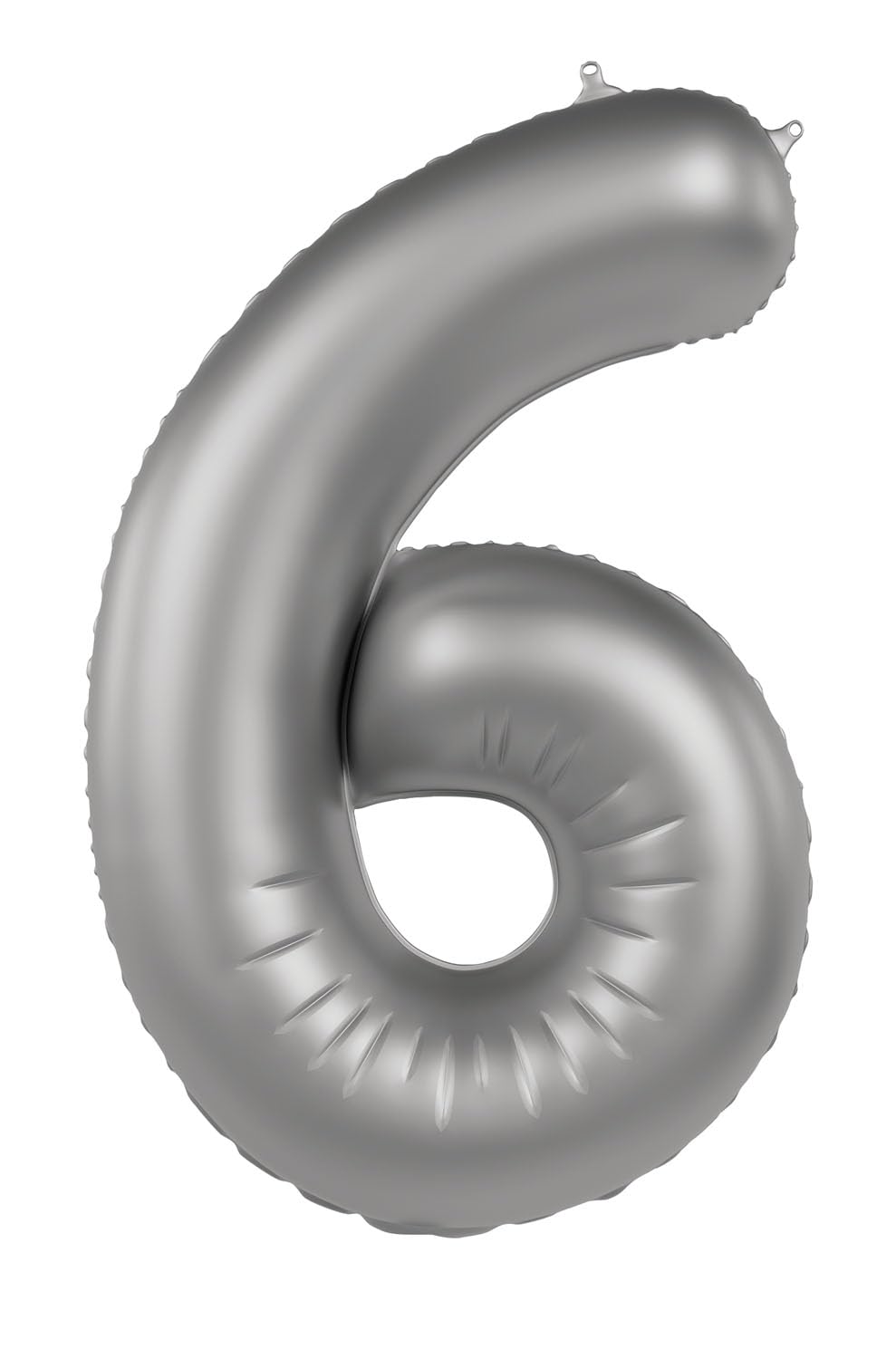 Folat 10476 Balloon Silver Foil Balloon Number 6 Moonlight Silver Satin Gloss 86 cm Party Decoration Balloon for Children Birthday Anniversary Suitable for Filling with Helium 86 cm