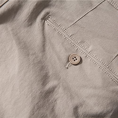 XYGJZ Mens Business Pants Slim Fit Plain Solid Flat-Front Stretch Casual Chino Dress Pant for Men4