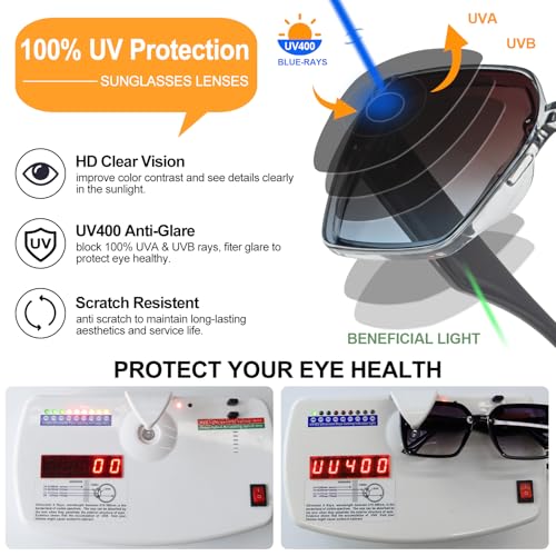 MARE AZZURO 3 Pack Sunglasses for Women Trendy Classic Retro Designer Large Frame Sunnies Fashion Sun Shades Glasses with UV400 Protection4