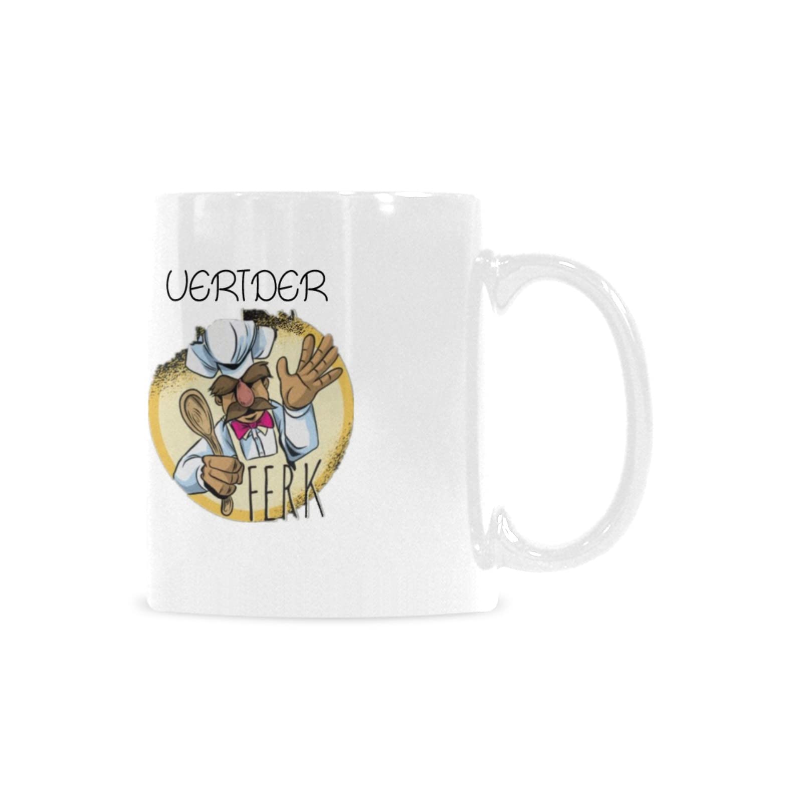 Swedish Chef Coffee Mug Vert Der Ferk Witty Unique Novelty Creative Funny Gifts for Men Funny Ceramic Cup Novelty CoffeeMugs 11 oz White