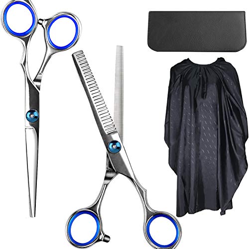 Hair Cutting Scissors Kits, 12 Pcs Stainless Steel Hair Cutting Scissors Set Professional Hair Scissors for Barber, Salon, Home, Men, Women, Kids, Adults