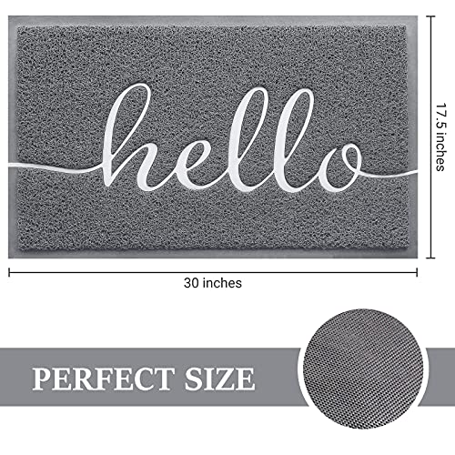 Beneathyourfeet Door Mat (30"X17.5",Grey), Durable Welcome Mat Low Profile Floor Mat Front Doormat Indoor Outdoor Door Rug Non Slip Rugs For Entryway, Patio, High Traffic Areas #TOP2