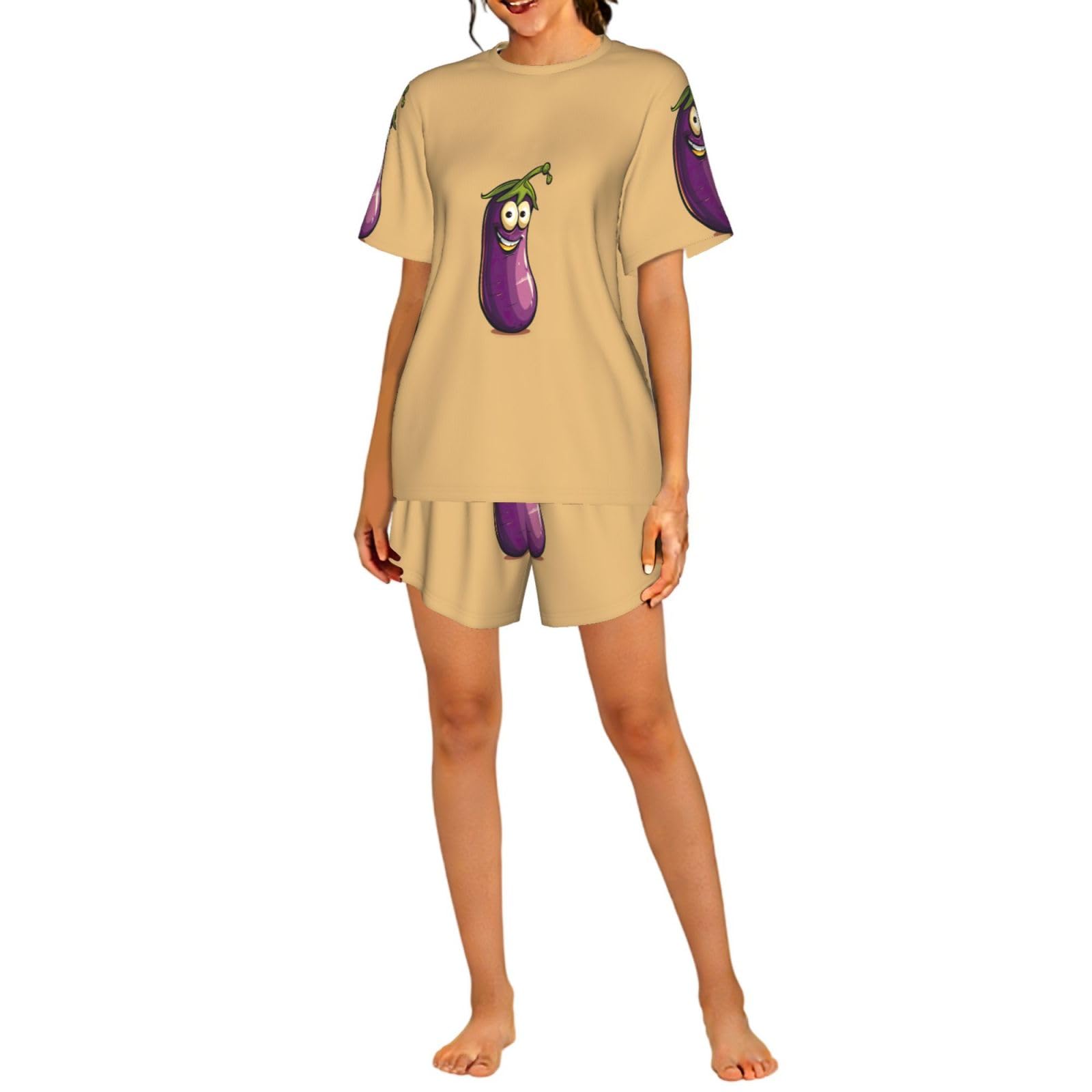 Estampado de berenjena de dibujos para ropa infantil de algodon 8