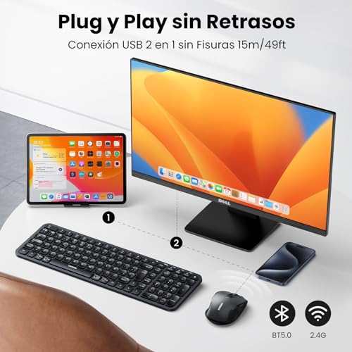 Teclados De Computadora, Personal Computer teclado y mouse logitech Marca UGREEN (3)